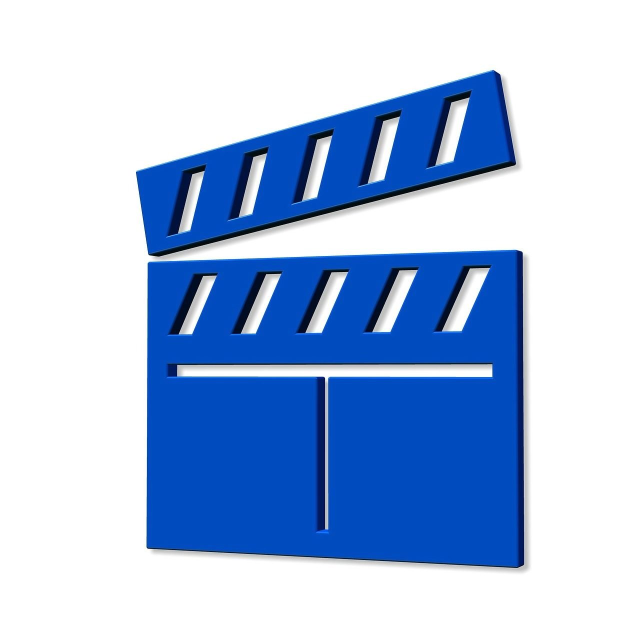 icon, blue, filmklappe